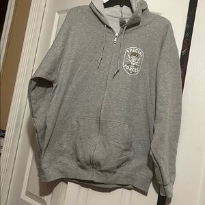 Special forces, long zip hoodie grey